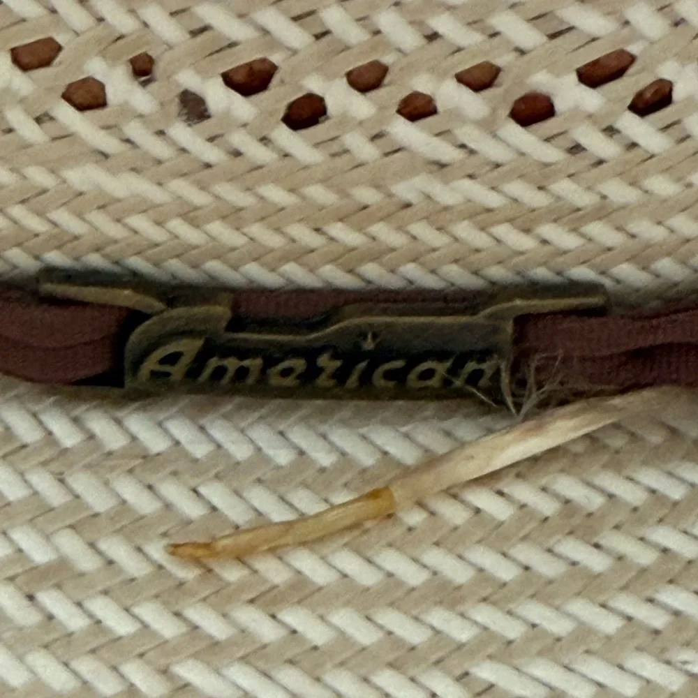 Men's Straw Western Cowboy Hat - Cream with Brown Band